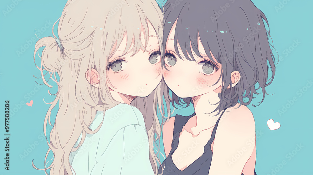 Chibi Anime Cute Girls in Love – Adorable Romance Art Chibi Anime Cute Girls in Love – Adorable Romance Art