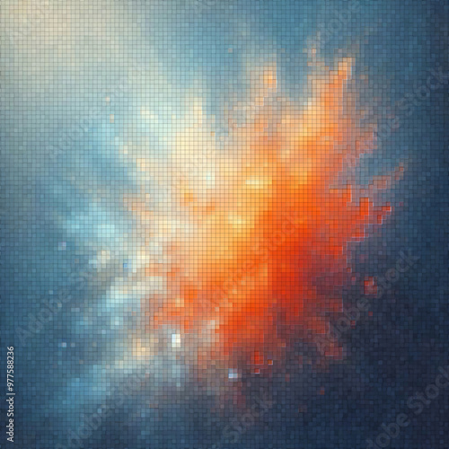 Abstract Orange and Blue pastle Textured Painting Background