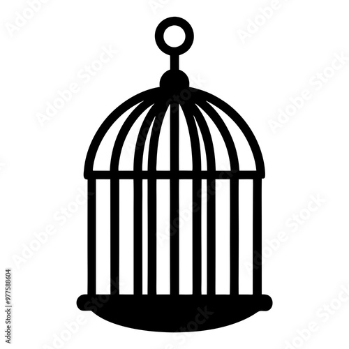 Bird cage vector illustrations in cartoon, clipart, and line art styles for digital print.