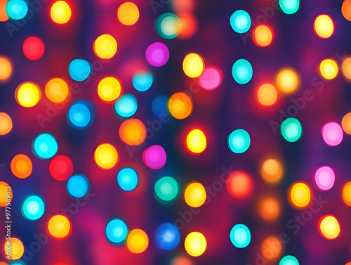 Festive Flat Bokeh Lights Background for 2025 Calendar Design - Soft Colorful Blurred Lights Creating a Warm Atmosphere in Simple Vector Illustration