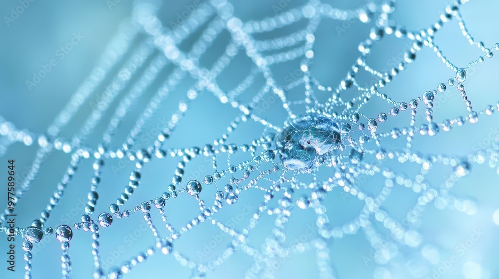 Dewdrops on Spider Web. Dewdrops on Spider Web.