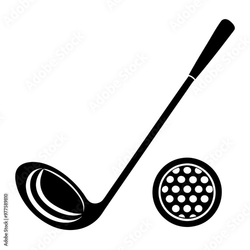 Golf vector illustration in cartoon, clipart, and line art style for digital downloads.