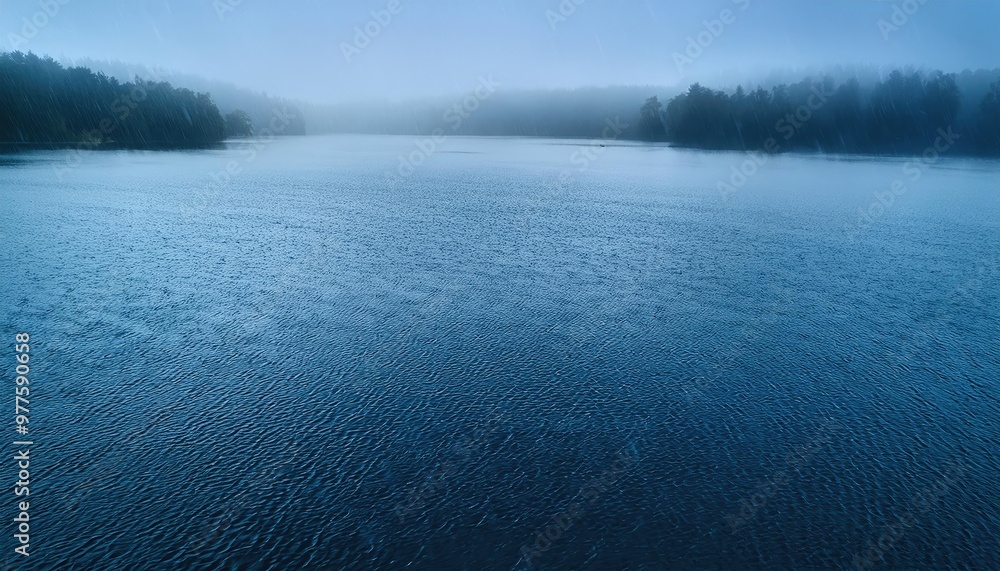 Fototapeta premium Tranquil lake under a misty sky