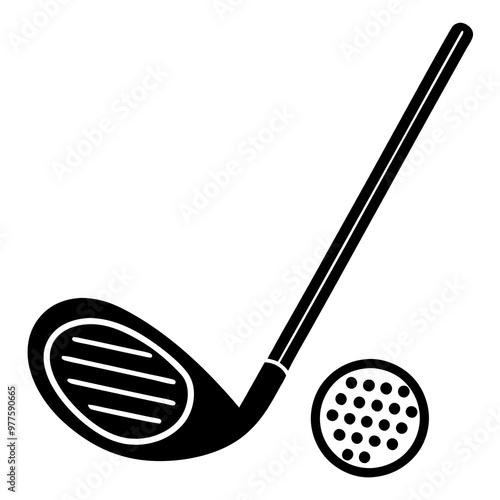 Golf vector illustration in cartoon, clipart, and line art style for digital downloads.