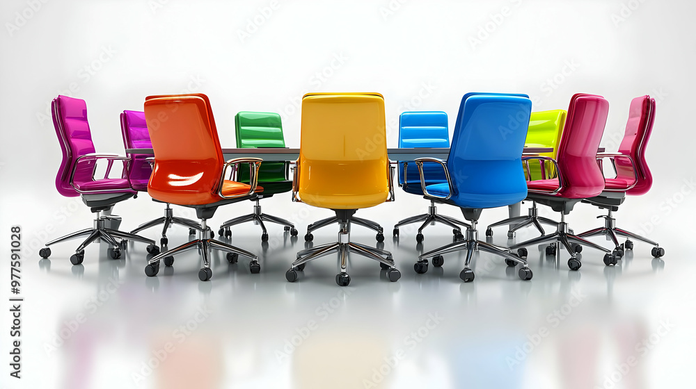 Obraz premium 3D Icon of a Candid Office Team Meeting: Collaborative Discussion on 2025 Goals with Calendars in a Modern Workspace Setting