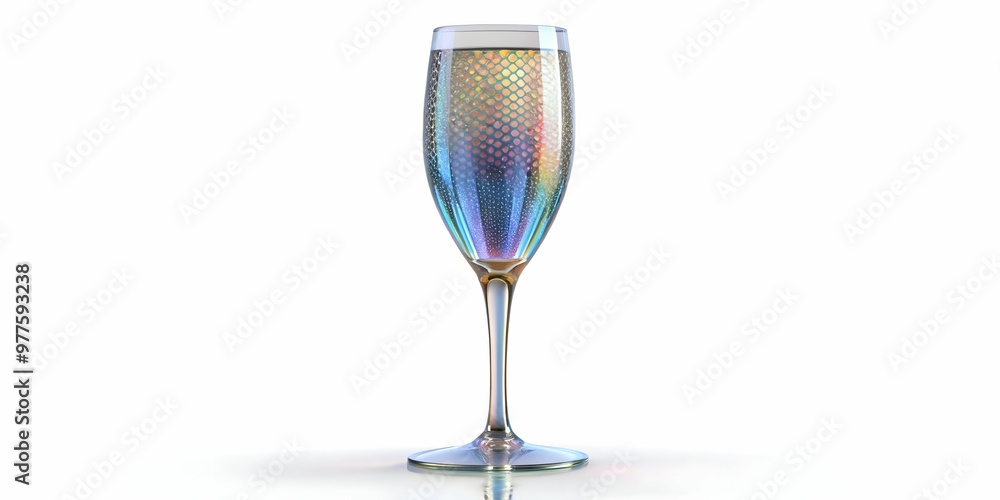 3D Holographic Champagne Bottle Cork Icon on White Background - Sleek Futuristic Design with Mesmerizing Details & Copy Space 3D Holographic Champagne Bottle Cork Icon on White Background - Sleek Futuristic Design with Mesmerizing Details & Copy Space
