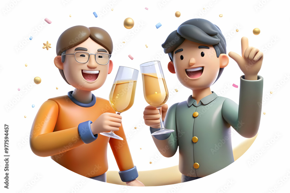 Close-Up of Friends Celebrating New Year with Champagne Toast at Midnight - Candid Moments, Sparkling Glasses, Excitement in Their Eyes, Soft Focus Background Close-Up of Friends Celebrating New Year with Champagne Toast at Midnight - Candid Moments, Sparkling Glasses, Excitement in Their Eyes, Soft Focus Background