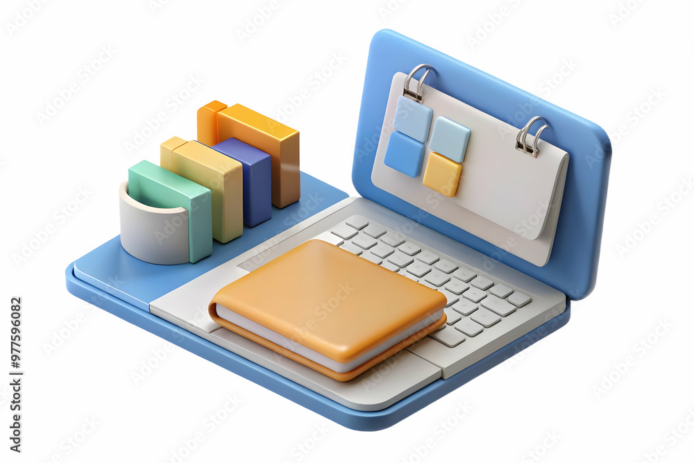3D Business Success for 2025: Minimalist Laptop & Planner on Soft Focus Desk - Symbolizing Productivity & Planning for Professionals 3D Business Success for 2025: Minimalist Laptop & Planner on Soft Focus Desk - Symbolizing Productivity & Planning for Professionals