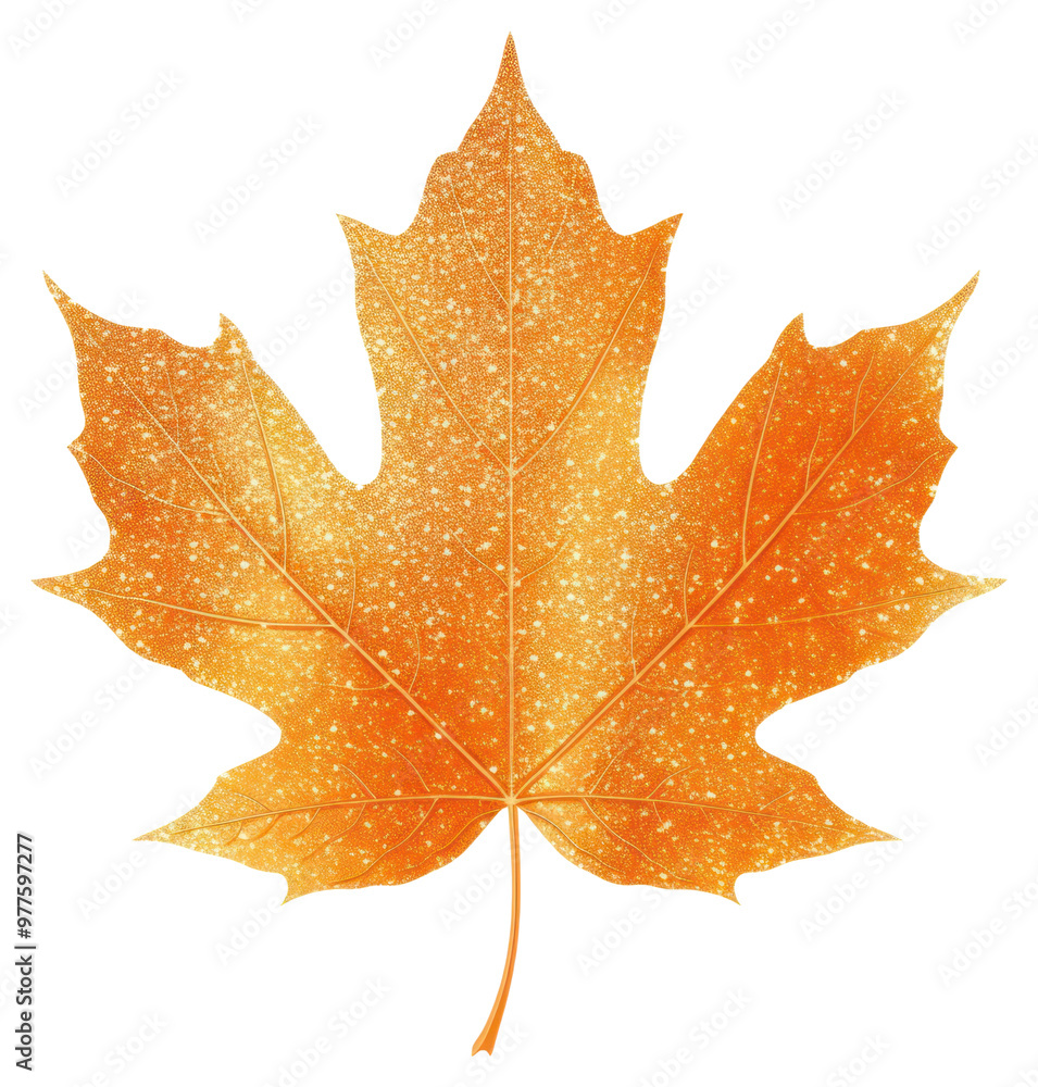 Obraz premium PNG Orange maple leaf icon plant shape tree.