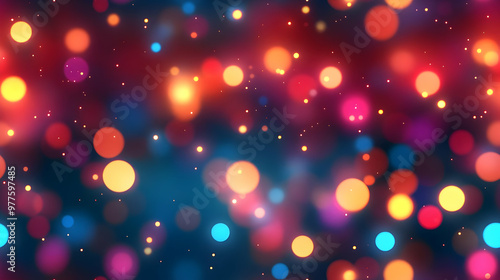 Festive 3D Bokeh Lights Background for 2025 Calendar Design � Soft Colorful Glows Creating a Warm & Inviting Atmosphere