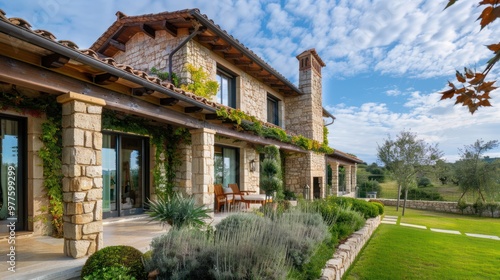 Wallpaper Mural Stone Villa With Garden Torontodigital.ca