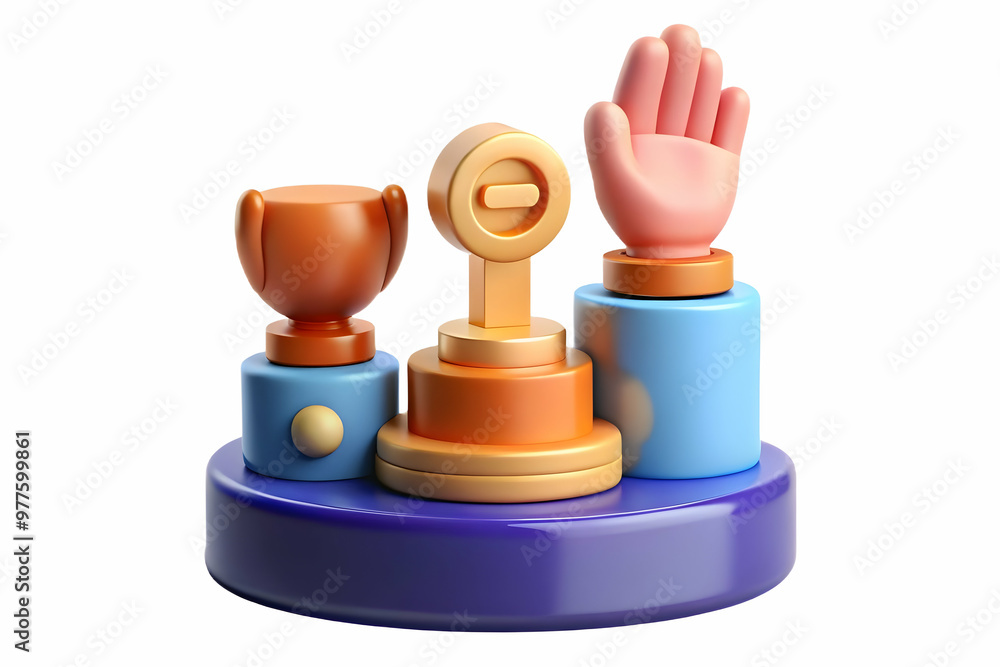 3D Podium Design Featuring Equality Symbol and Raised Hand for Human Rights Day - Concept of Fairness and Unity with Ample Copy Space 3D Podium Design Featuring Equality Symbol and Raised Hand for Human Rights Day - Concept of Fairness and Unity with Ample Copy Space