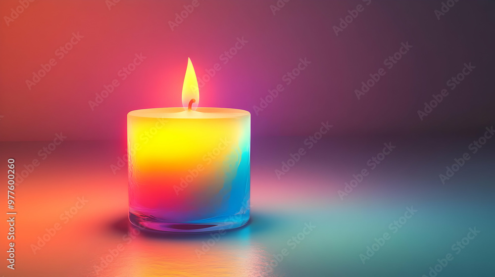 3D Holographic Candle Background Concept: Symbol of Light & Hope for World AIDS Day with Ample Copy Space on Isolated White Background 3D Holographic Candle Background Concept: Symbol of Light & Hope for World AIDS Day with Ample Copy Space on Isolated White Background