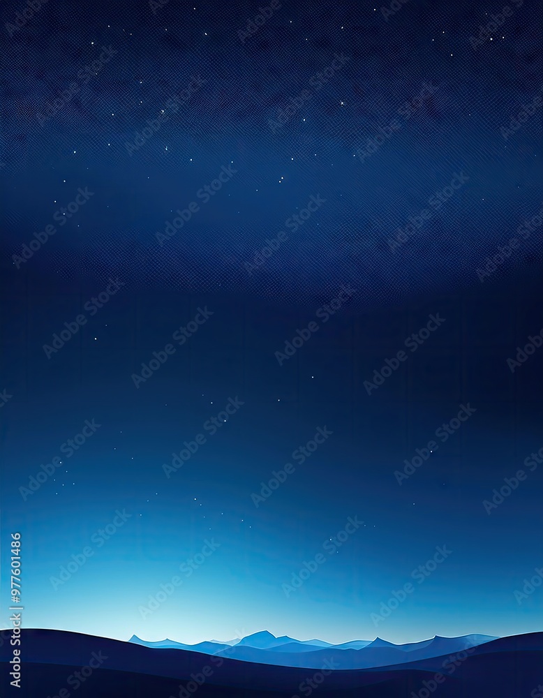 Starry night over a mountain range Starry night over a mountain range