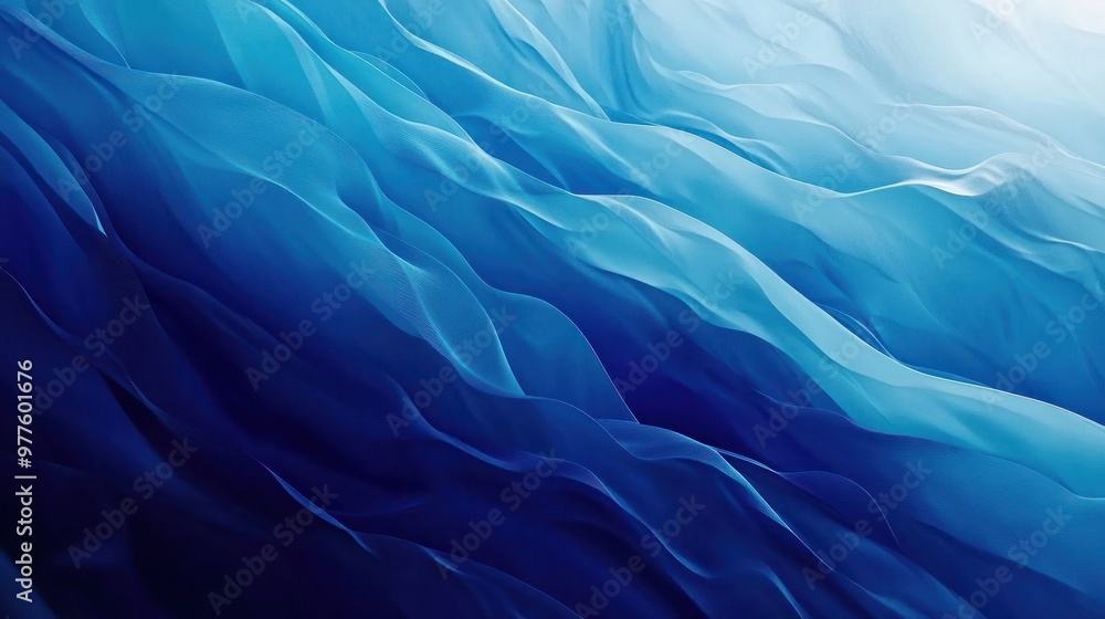 Obraz premium A luxurious blue gradient blending deep and light shades, creating an opulent and sophisticated backdrop.