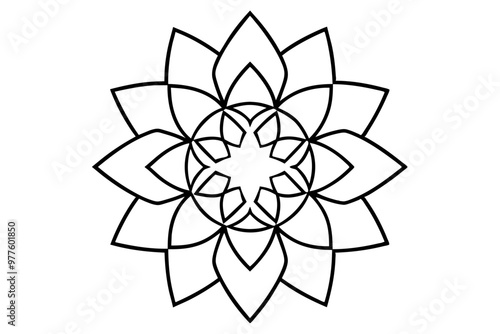 Modern Mandala line art vector art illustration