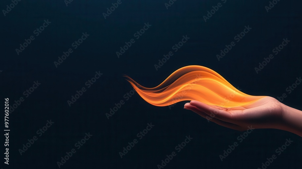 Abstract hand holding a flowing stream of digital currency, savings and liquidity, virtual funds concept Abstract hand holding a flowing stream of digital currency, savings and liquidity, virtual funds concept