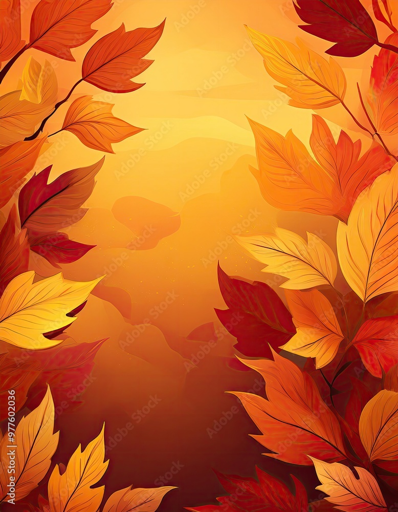 Autumn leaves frame the sun Autumn leaves frame the sun