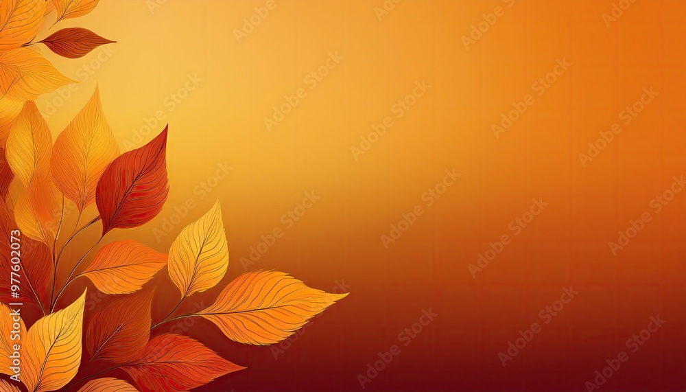 Fototapeta premium Autumn leaves on a warm background