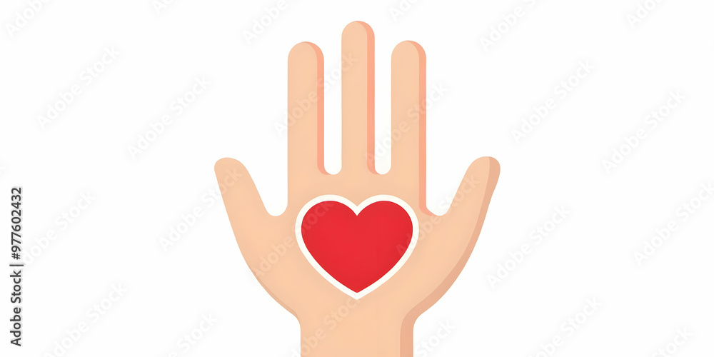 Flat Isolated Raised Hand with Heart Symbolizing Compassion for Human Rights Day | Minimalist Vector Design for Infographics Flat Isolated Raised Hand with Heart Symbolizing Compassion for Human Rights Day | Minimalist Vector Design for Infographics