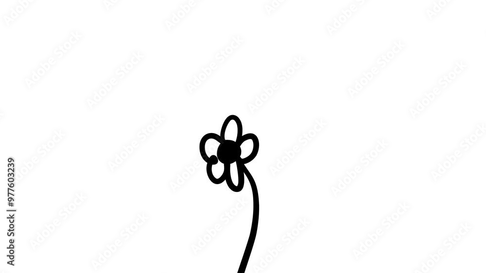 flower silhouette animation on white background video flower silhouette animation on white background video
