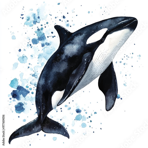 Killer watercolor clipart illustration isolated