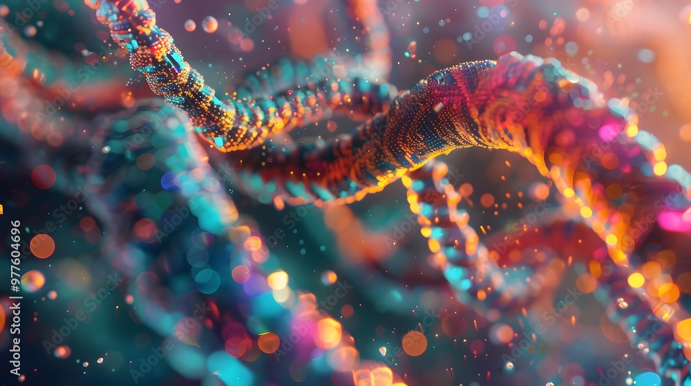 Genetic Cell Structure Under Microscope - DNA in Focus Genetic Cell Structure Under Microscope - DNA in Focus