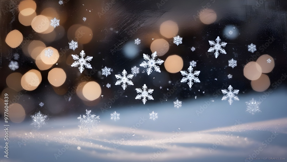 Snow Texture Overlay with Bokeh Highlights on a Black Background: A Magical Winter Effect Snow Texture Overlay with Bokeh Highlights on a Black Background: A Magical Winter Effect
