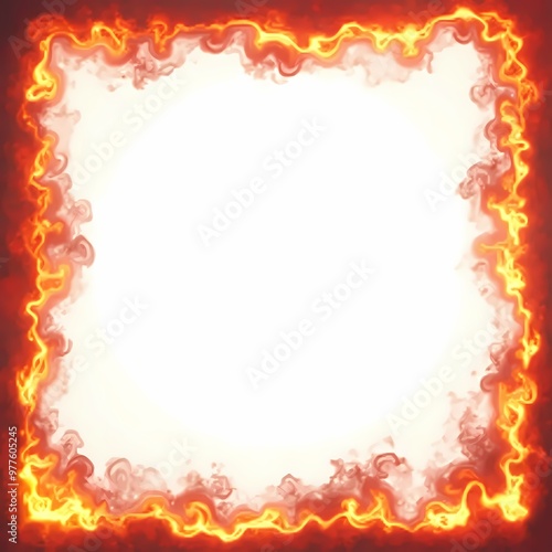 Fiery Flame Frame Background - Dynamic Burning Border for Intense Designs png  photo