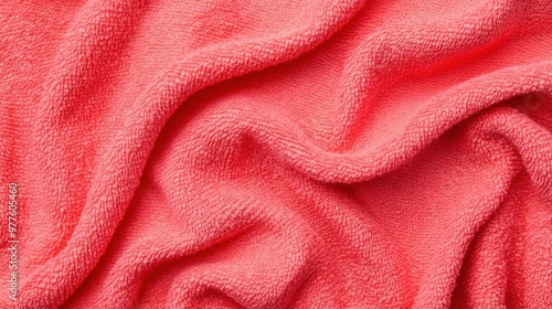 A close up of a bright pink fabric with some folds, AI