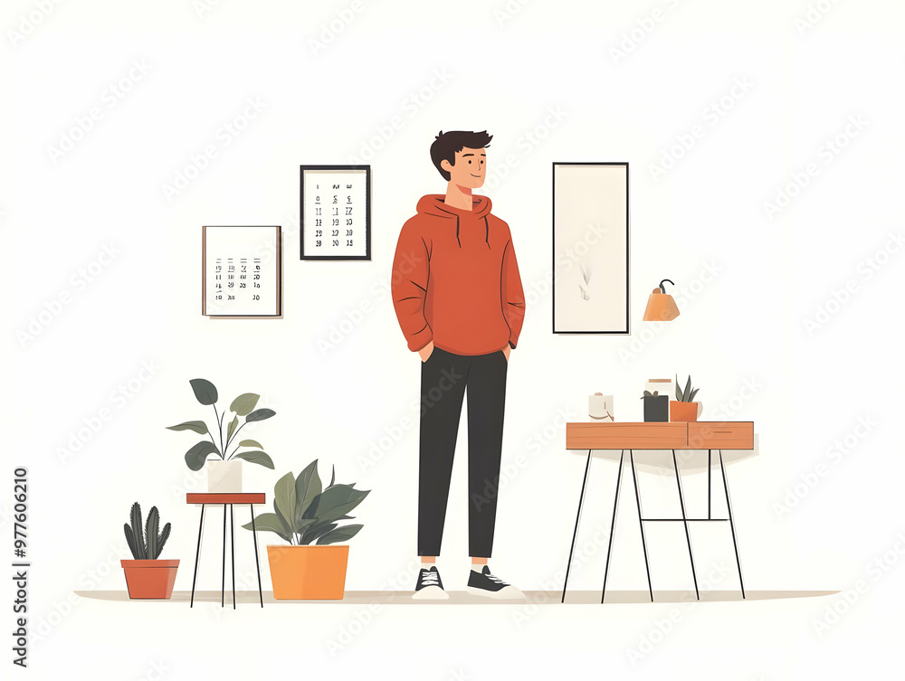 Flat Vector Illustration of Individual Reflecting on 2025 Goals in Calendar � Motivational Personal Introspection Concept for Business Flat Vector Illustration of Individual Reflecting on 2025 Goals in Calendar � Motivational Personal Introspection Concept for Business