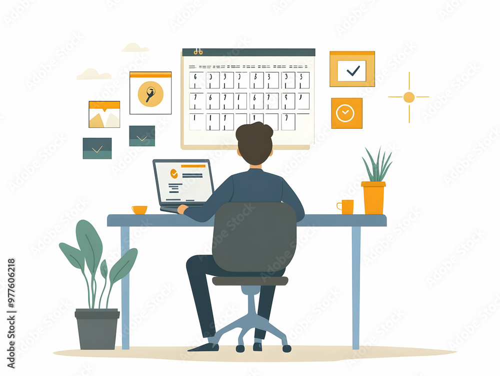 Flat Vector Illustration of Individual Reflecting on 2025 Goals While Writing in Calendar � Candid Moment of Introspection and Motivation in Smart Business Style Flat Vector Illustration of Individual Reflecting on 2025 Goals While Writing in Calendar � Candid Moment of Introspection and Motivation in Smart Business Style