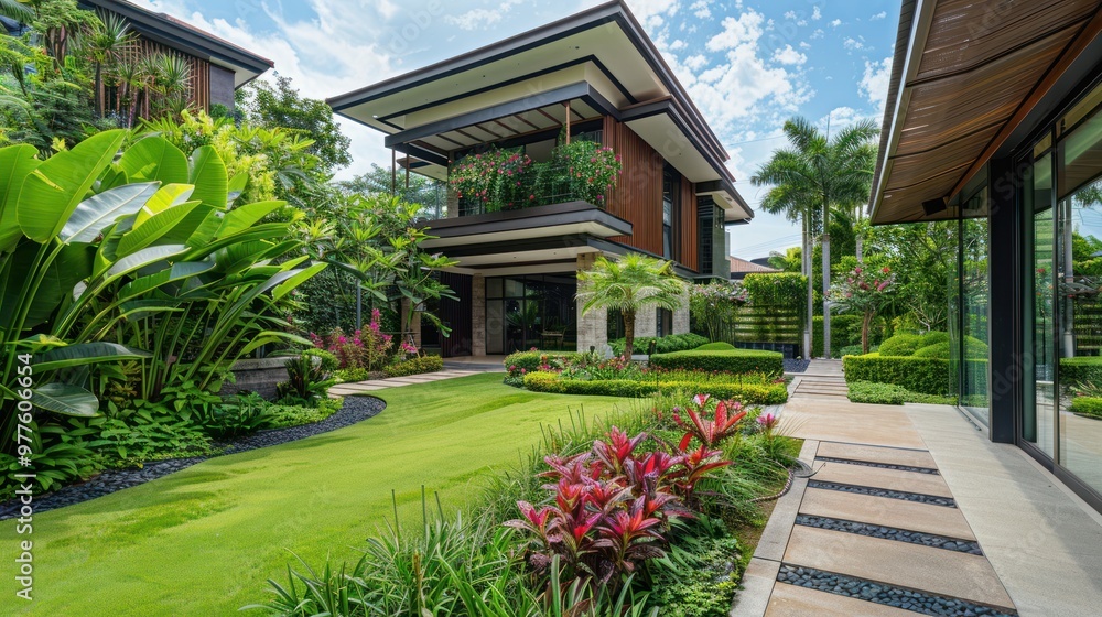 Tropical Modern Home with Lush Gardens Tropical Modern Home with Lush Gardens