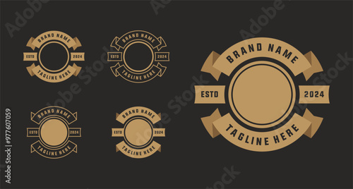 logo badge design template with the text editable for clothing, sport, and apparel