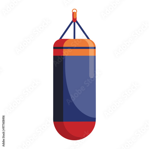 Illustration of punching bag isolated on white