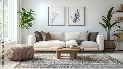 Interesting and expensive living room design featuring chic contemporary elements picture
