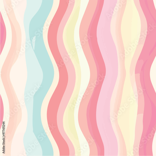 Minimalist vector seamless pattern with wavy lines 