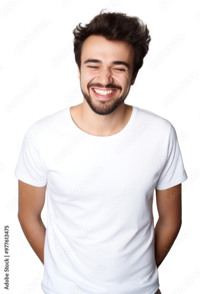 Obraz premium PNG Man t-shirt laughing smiling.