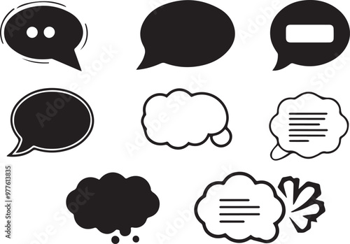 set of comic speech bubbles vector logo icons photo