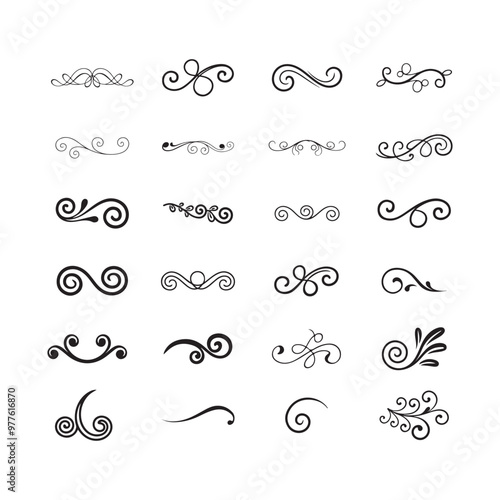 A collection of decorative element with white background 