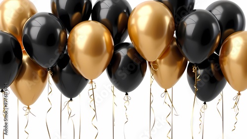 a black and white party Ballones isolated in white room Png 
