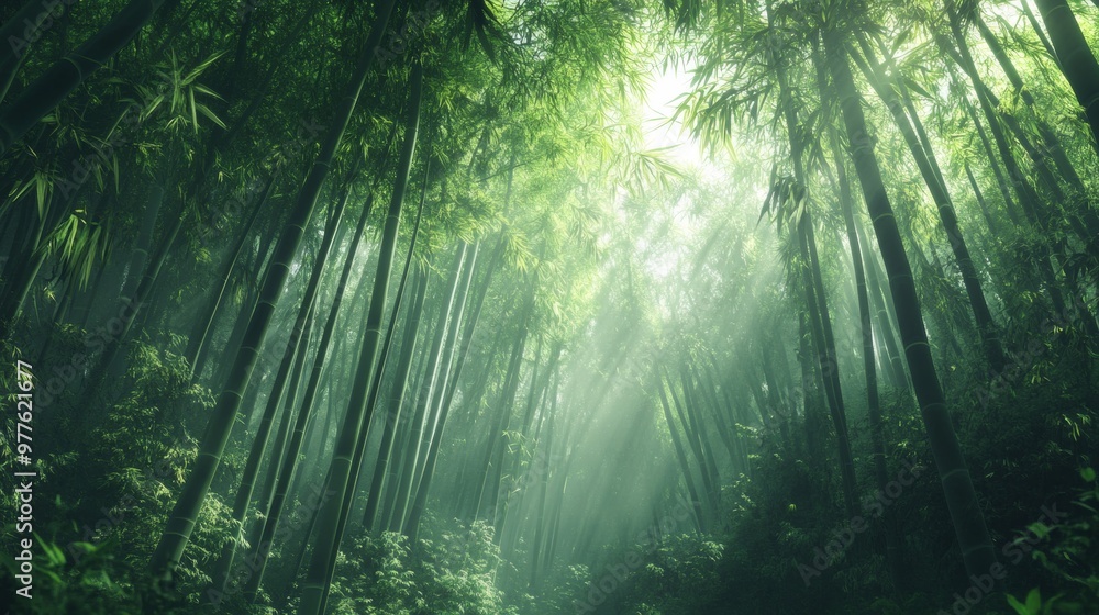 Obraz premium Green Bamboo Forest Wallpaper for Nature Enthusiasts
