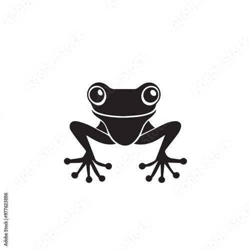 Frog in cartoon, doodle style . Image for t-shirt, web, mobile apps and ui. Isolated 2d vector illustration in logo, icon, sketch style, Eps 10, black and white. AI Generative