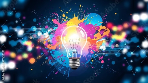 A conceptual image showcasing a light bulb as a metaphor for an innovative breakthrough and smart idea, symbolizing genius marketing strategy planning and creative thinking in business.