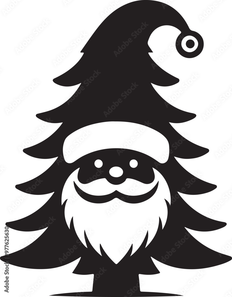 Merry Christmas and Santa Claus Tree Silhouette Vectors Merry Christmas and Santa Claus Tree Silhouette Vectors