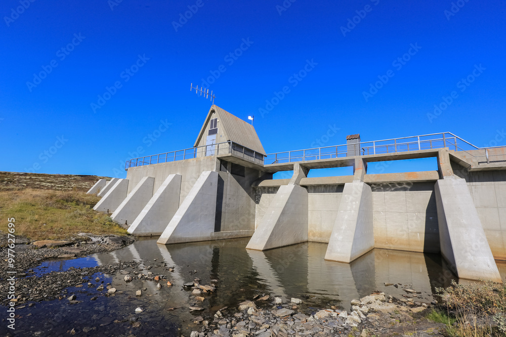 Dam at the lake Stor Sverje, Norway Dam at the lake Stor Sverje, Norway