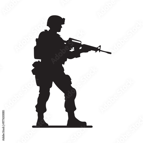 simple Flat design soldier silhouette