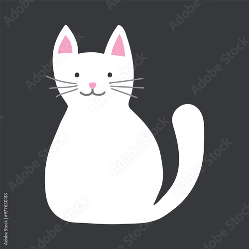 Wallpaper Mural Set with hand drawn cats isolated on white background. Vector illustration Torontodigital.ca