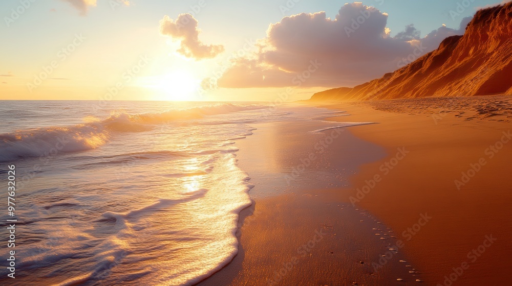 A breathtaking sunset over a serene beach, with gentle waves lapping the shore and golden sunlight illuminating the landscape. A breathtaking sunset over a serene beach, with gentle waves lapping the shore and golden sunlight illuminating the landscape.