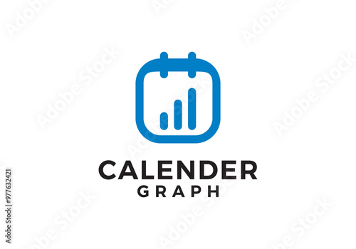 calendar with chart logo. business financial symbol vector design
